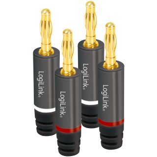 LogiLink Bananenstecker-Set 4-teilig (2 Paar)