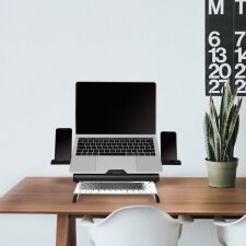 LogiLink Notebook-Ständer mit Smartphone-Halterungen
