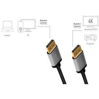 LogiLink DisplayPort 1.2 Kabel Stecker - Stecker 2,0 m