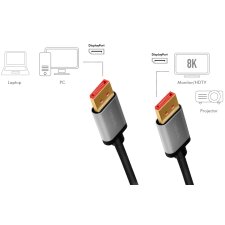 LogiLink DisplayPort 1.4 Kabel Stecker - Stecker 3,0 m