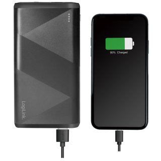 LogiLink Mobiler Zusatzakku 10.000 mAh 2x USB schwarz