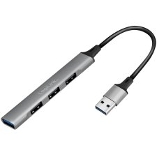 LogiLink USB 3.0 Slim-Hub 4-Port Aluminiumgehäuse grau