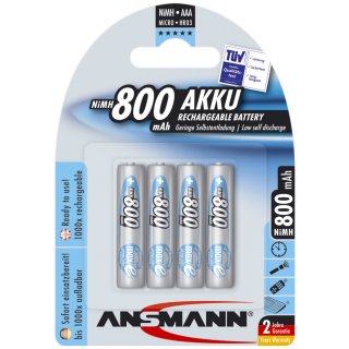 ANSMANN NiMH Akku maxE Micro (AAA) 800 mAh 4er Blister
