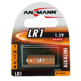 ANSMANN Alkaline Rundzelle "LR1" 1,5 Volt 1er-Blister