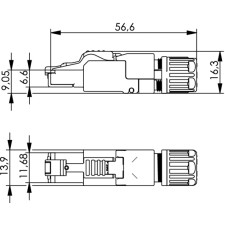 Telegärtner RJ45-Steckverbinder MFP8 IE Kat.6a (tief) T568B