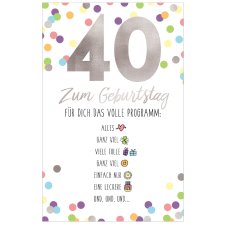 SUSY CARD Geburtstagskarte - 40. Geburtstag "Emoji...