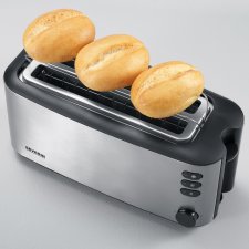 SEVERIN 4-Scheiben-Toaster AT 2509 Edelstahl / schwarz