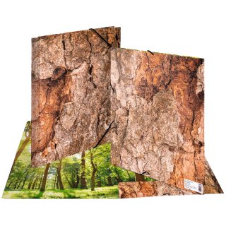 HERMA Eckspannermappe "Nature" DIN A4 Karton Wood