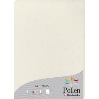 Pollen by Clairefontaine Papier Natura DIN A4 210 g/qm naturweiß 25 Blatt
