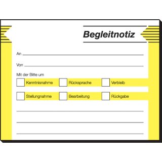sigel Haftformular "Begleitnotiz" 100 x 75 mm 50 Blatt