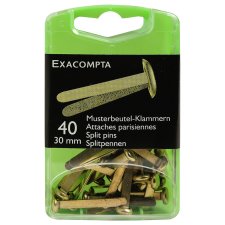 EXACOMPTA Rundkopf-Musterbeutelklammern aus Messing 30 mm...