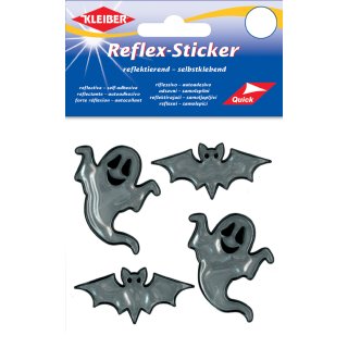 KLEIBER Reflex-Sticker "Fledermaus & Gespenst" silber 4 Stück