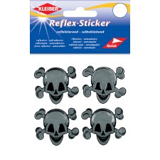 KLEIBER Reflex-Sticker "Totenkopf" silber 4...