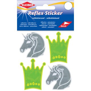 KLEIBER Reflex-Sticker "Krone & Einhorn" gelb/silber 4 Stück