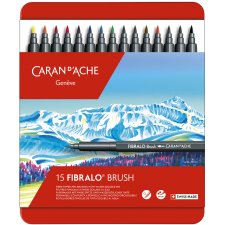CARAN DACHE Fasermaler FIBRALO Brush 15er Metalletui