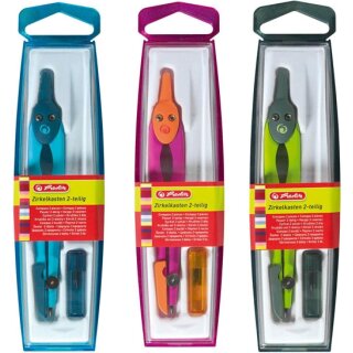 herlitz Zirkelkasten 2-teilig zufällige Farbe (1 Set)