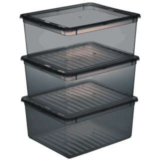 keeeper Aufbewahrungsboxen-Set "bea" 3x 11 L crystal-grey