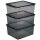 keeeper Aufbewahrungsboxen-Set "bea" 3x 11 L crystal-grey