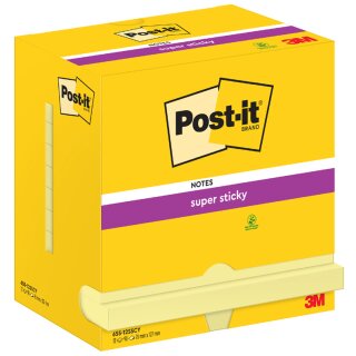 Post-it Super Sticky Notes Haftnotizen 127 x 76 mm 12 Blöcke á 90 Blatt