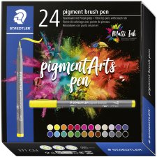 STAEDTLER Fasermaler pigment brush pen 24er Kartonetui