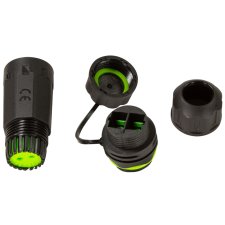 LogiLink LWL Kupplung mit Schutzkappe/Kabelmuffe SC-Duplex schwarz/grün