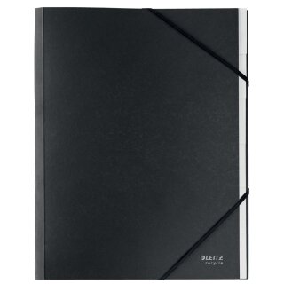 LEITZ Ordnungsmappe Recycle DIN A4 Karton 6 Fächer schwarz