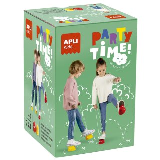 APLI Kids Topfstelzen PARTY TIME 2er Set 2 Paar Stelzen mit Schnur