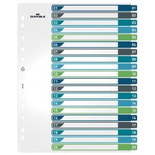 DURABLE Kunststoff-Register Zahlen A4+ 20-teilig 1 - 20...