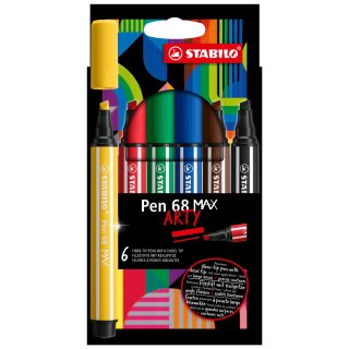 STABILO Fasermaler Pen 68 MAX 6er Etui ARTY