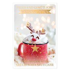 SUSY CARD Weihnachtskarte "Tasse mit Marshmallow"