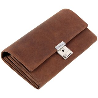 Alassio Kellnerbörse aus Hunter-Leder braun mit Metallkette