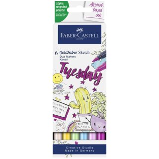 FABER-CASTELL Sketch Marker GOLDFABER 6er Etui Kawaii