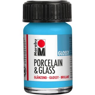 Marabu Farbe "Porcelain & Glass" glänzend 15 ml hellblau