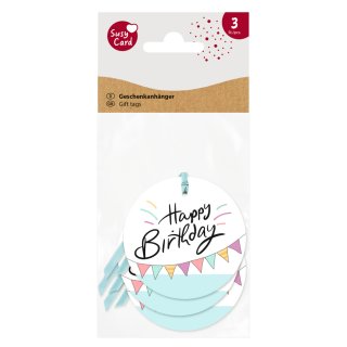 SUSY CARD Anhängerkarte "Happy Eco B-day Garland" 3 Stück
