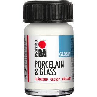 Marabu Farbe "Porcelain & Glass" glänzend 15 ml weiß