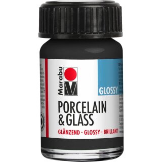 Marabu Farbe "Porcelain & Glass" glänzend 15 ml schwarz