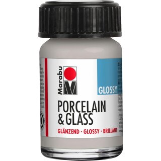 Marabu Farbe "Porcelain & Glass" glänzend 15 ml silber