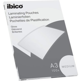 ibico Basics Laminierfolientasche DIN A3 glänzend 200 mic 100 Stück