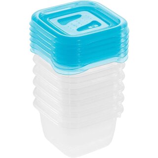 keeeper Frischhaltedose "fredo fresh" 90 ml eckig blau 6 Stück