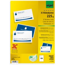 sigel Visitenkarten 3C 85 x 55 mm 225 g/qm hochweiß...