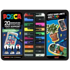 POSCA Pigmentmarker "POP COLOURS" 20er Metallbox