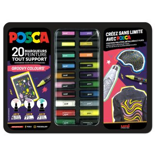 POSCA Pigmentmarker "GROOVY COLOURS" 20er Metallbox