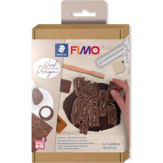 FIMO SOFT Modelliermasse-Set WOOD EFFECT ofenhärtend 4 Halbblöcke à 25 g
