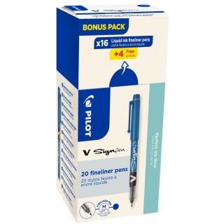 PILOT Faserschreiber V Sign Pen VALUE PACK blau 20 Stifte