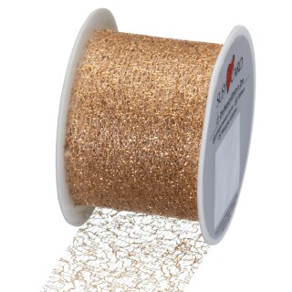 SUSY CARD Geschenkband auf Spule "Lace metallic" gold