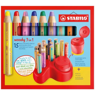 STABILO Multitalentstift woody 3 in 1 15er Tischset