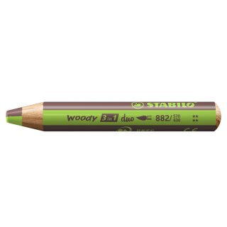 STABILO Multitalentstift woody 3 in 1 duo hellgrün/braun