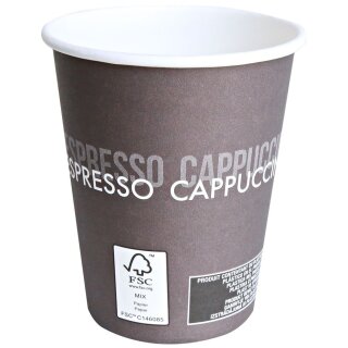 HYGOSTAR Hartpapier-Kaffeebecher To Go 300 ml braun/weiß 50 Stück