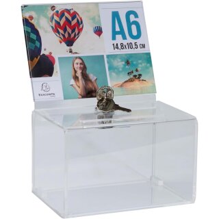 EXACOMPTA Aktionsbox aus Acryl abschließbar glasklar mit Einwurfschlitz
