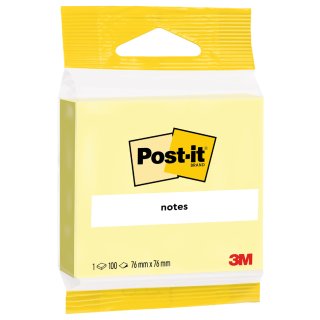3M Post-it Notes Haftnotizen 76 x 76 mm gelb Blister 100 Blatt